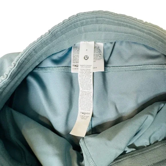 Lululemon Women's 4 Softstreme High Rise 4" Drawstring Waist Shorts Blue Green - Picture 4 of 5